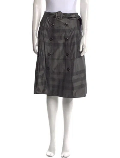 Pre-owned Burberry Plaid Print Knee-length Skirt In Black