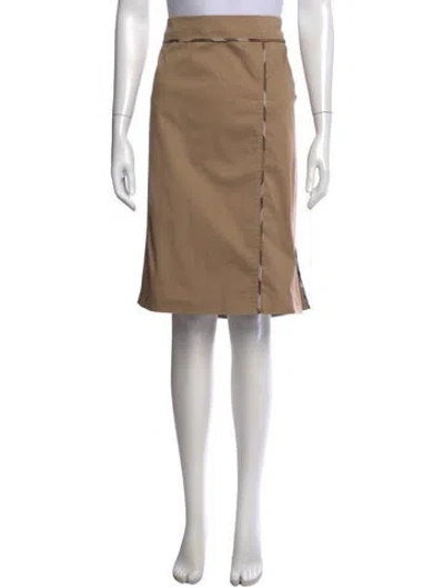 Pre-owned Burberry Plaid Print Knee-length Skirt In Neutral