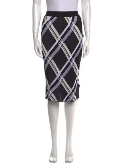 Pre-owned Burberry Plaid Print Knee-length Skirt W/ Tags In Black