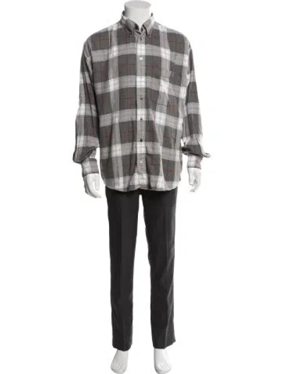 Pre-owned Burberry Plaid Print Long Sleeve Shirt In Black