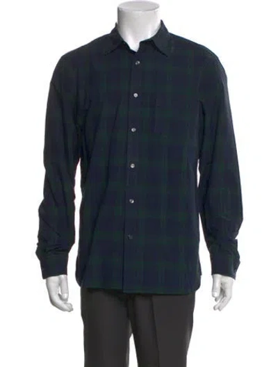 Pre-owned Burberry Plaid Print Long Sleeve Shirt In Blue