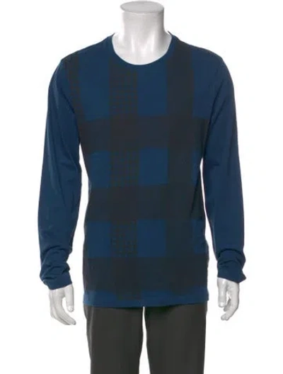 Pre-owned Burberry Plaid Print Long Sleeve Shirt In Blue