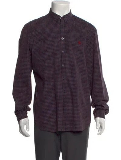 Pre-owned Burberry Plaid Print Long Sleeve Shirt In Blue
