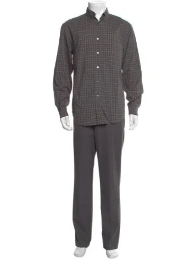 Pre-owned Burberry Plaid Print Long Sleeve Shirt In Gray