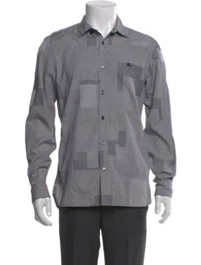 Pre-owned Burberry Plaid Print Long Sleeve Shirt In Gray