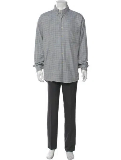 Pre-owned Burberry Plaid Print Long Sleeve Shirt In Gray