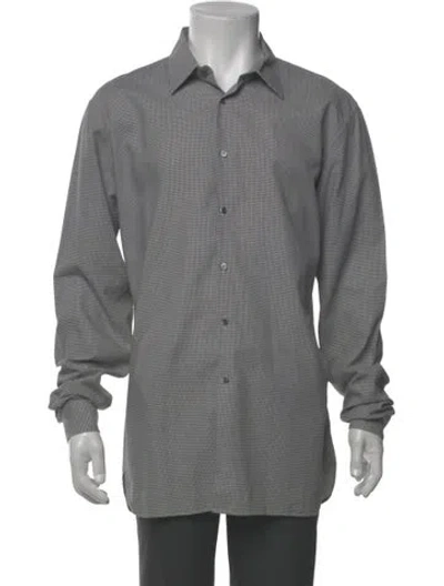 Pre-owned Burberry Plaid Print Long Sleeve Shirt In Gray