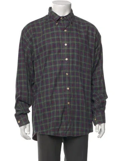 Pre-owned Burberry Plaid Print Long Sleeve Shirt In Green