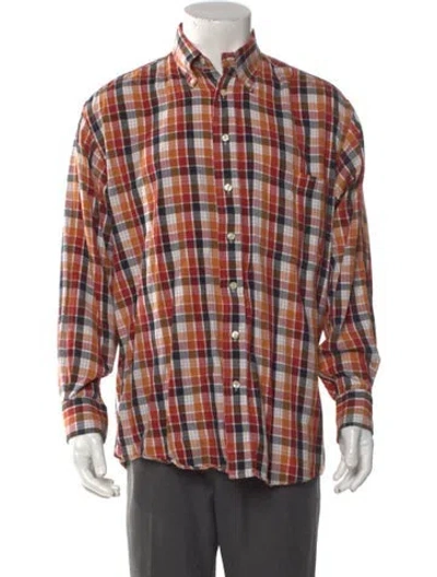 Pre-owned Burberry Plaid Print Long Sleeve Shirt In Multi