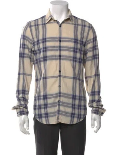 Pre-owned Burberry Plaid Print Long Sleeve Shirt In Neutral