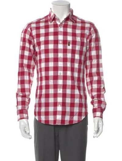 Pre-owned Burberry Plaid Print Long Sleeve Shirt In Red
