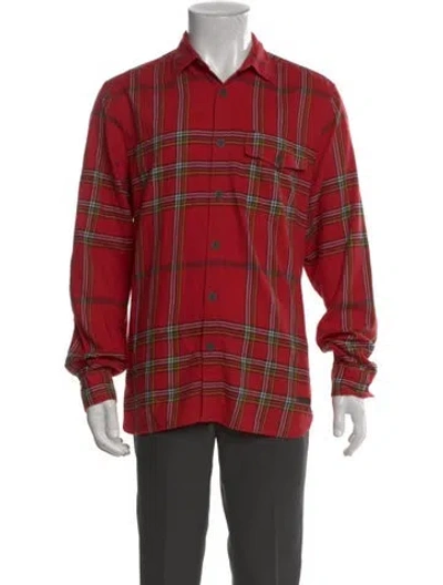 Pre-owned Burberry Plaid Print Long Sleeve Shirt In Red
