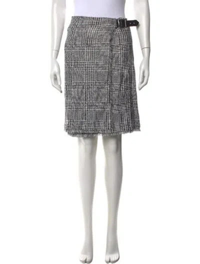 Pre-owned Burberry Plaid Print Midi Length Skirt In Black