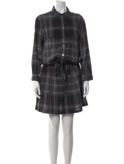 Pre-owned Burberry Plaid Print Mini Dress In Black