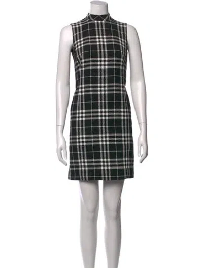 Pre-owned Burberry Plaid Print Mini Dress In Black