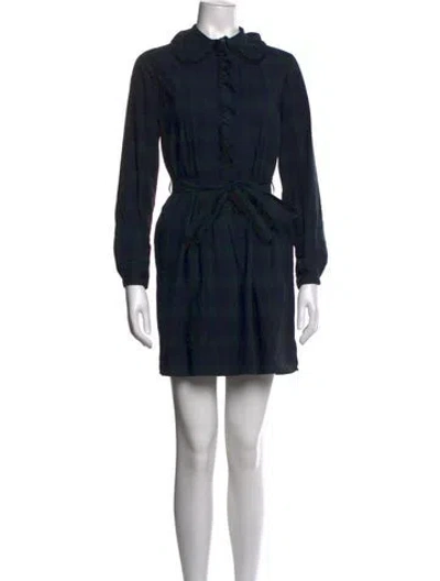 Pre-owned Burberry Plaid Print Mini Dress In Black