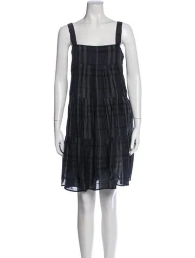 Pre-owned Burberry Plaid Print Mini Dress In Black
