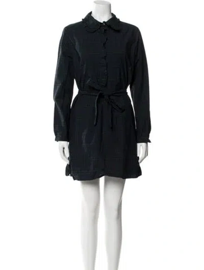 Pre-owned Burberry Plaid Print Mini Dress In Blue