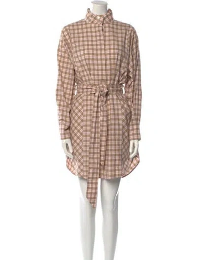 Pre-owned Burberry Plaid Print Mini Dress In Pink