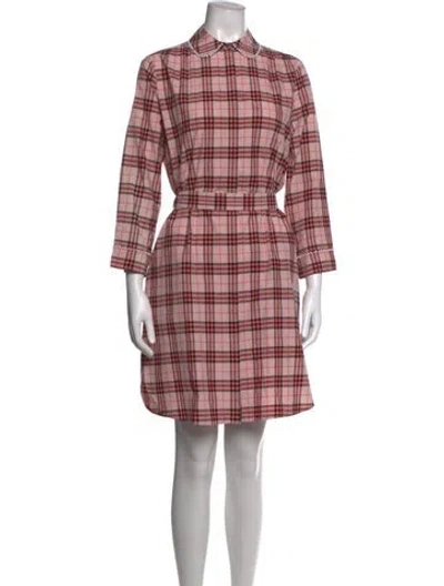 Pre-owned Burberry Plaid Print Mini Dress In Pink
