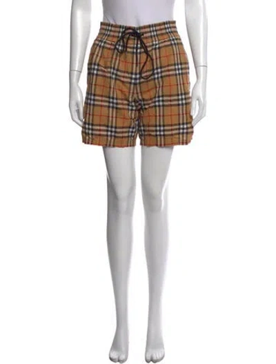 Pre-owned Burberry Plaid Print Mini Shorts In Neutrals