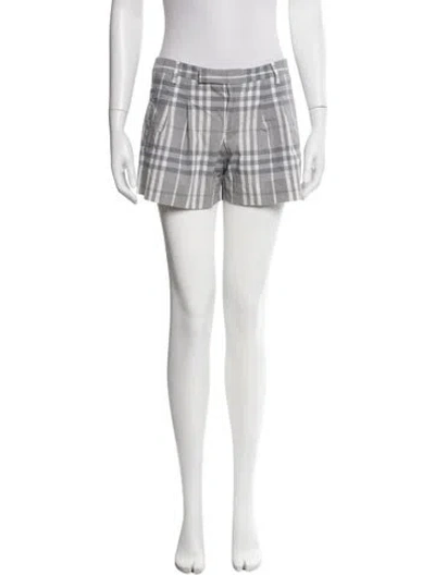 Pre-owned Burberry Plaid Print Mini Shorts In Neutrals
