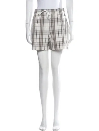 Pre-owned Burberry Plaid Print Mini Shorts In Neutrals