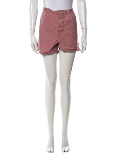 Pre-owned Burberry Plaid Print Mini Shorts In Pink