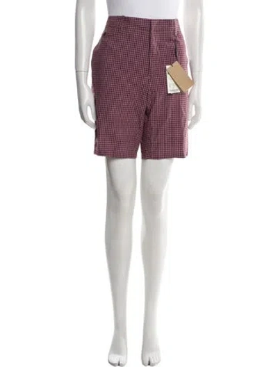 Pre-owned Burberry Plaid Print Mini Shorts W/ Tags In Pink