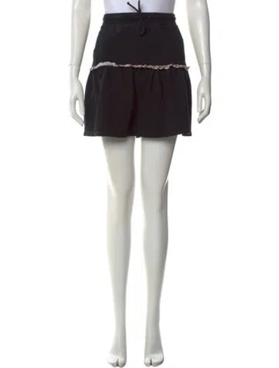 Pre-owned Burberry Plaid Print Mini Skirt In Black