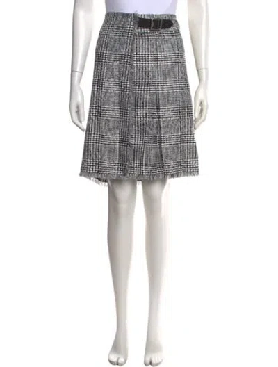 Pre-owned Burberry Plaid Print Mini Skirt In Black