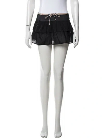 Pre-owned Burberry Plaid Print Mini Skirt In Black