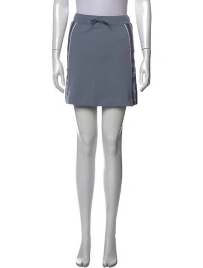 Pre-owned Burberry Plaid Print Mini Skirt In Blue