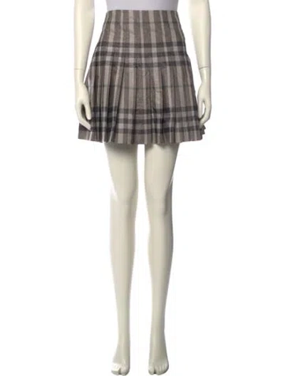 Pre-owned Burberry Plaid Print Mini Skirt In Multi