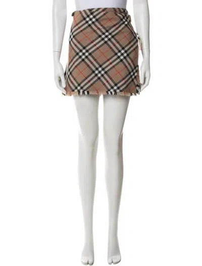 Pre-owned Burberry Plaid Print Mini Skirt In Multi