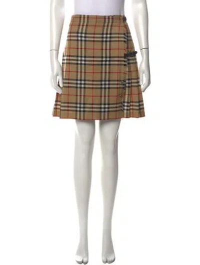 Pre-owned Burberry Plaid Print Mini Skirt In Multicolor