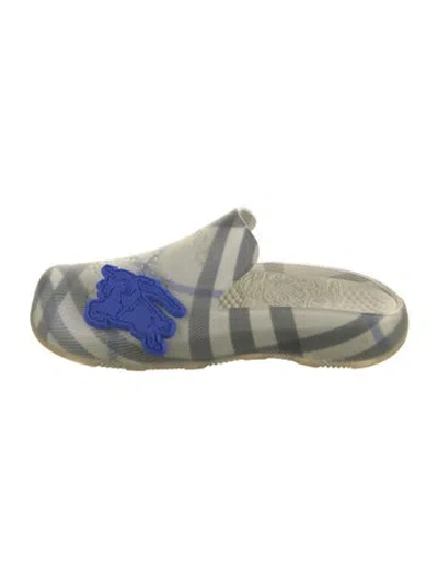 Pre-owned Burberry Plaid Print Mules W/ Tags In Neutral