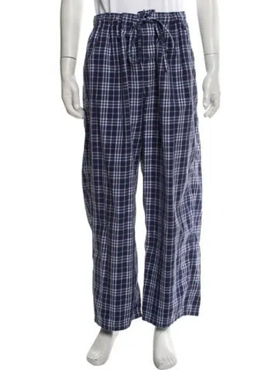 Pre-owned Burberry Plaid Print Pajama Bottoms In Blue