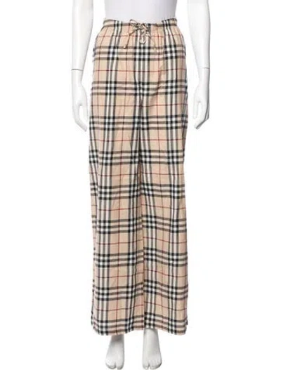 Pre-owned Burberry Plaid Print Pajamas In Neutral