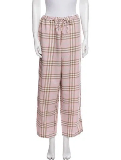 Pre-owned Burberry Plaid Print Pajamas In Pink