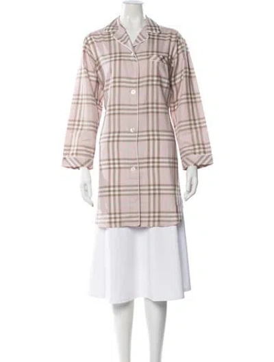 Pre-owned Burberry Plaid Print Pajamas In Pink