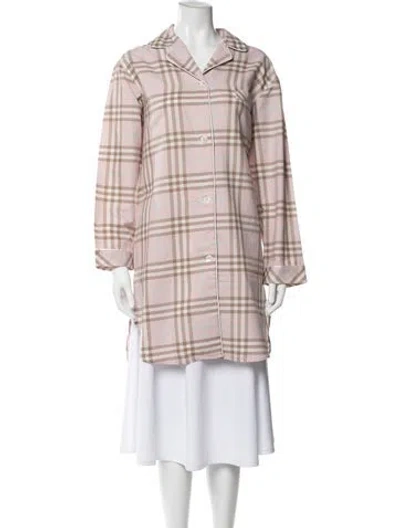 Pre-owned Burberry Plaid Print Pajamas In Pink