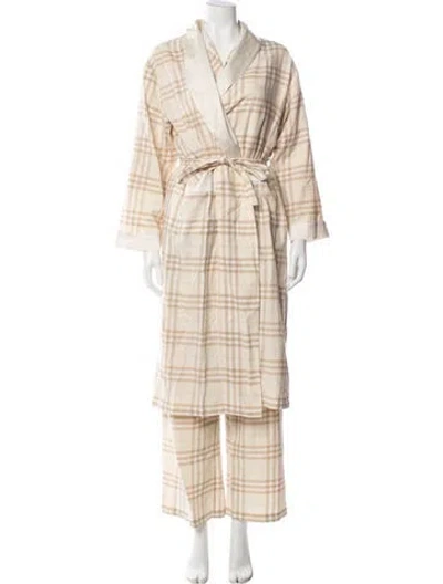 Pre-owned Burberry Plaid Print Pant Set In Neutral