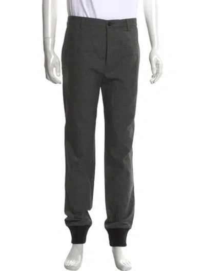 Pre-owned Burberry Plaid Print Pants In Grey