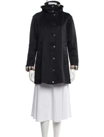 Pre-owned Burberry Plaid Print Parka In Black