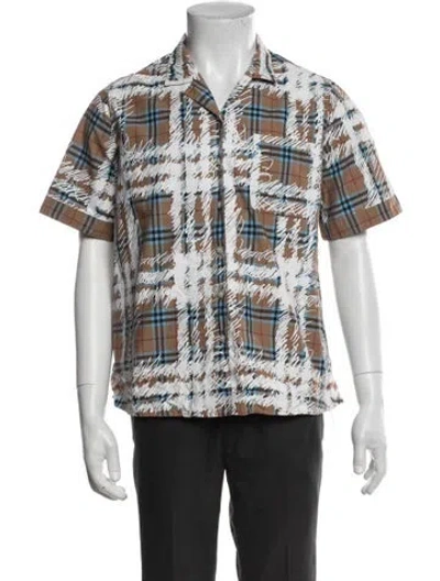 Pre-owned Burberry Plaid Print Short Sleeve Shirt In Multi
