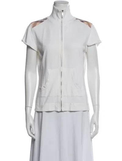 Pre-owned Burberry Plaid Print Short Sleeve Sweatshirt In White