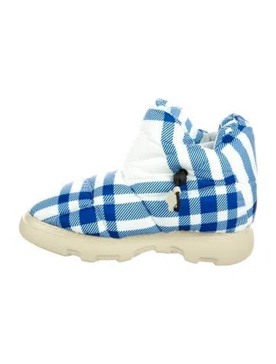 Pre-owned Burberry Plaid Print Snow Boots In Blue