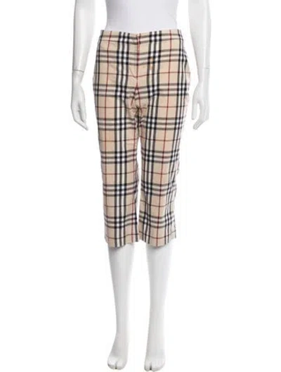 Pre-owned Burberry Plaid Print Straight Leg Pants In Multicolor