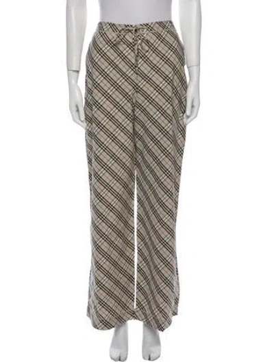 Pre-owned Burberry Plaid Print Sweatpants In Neutral